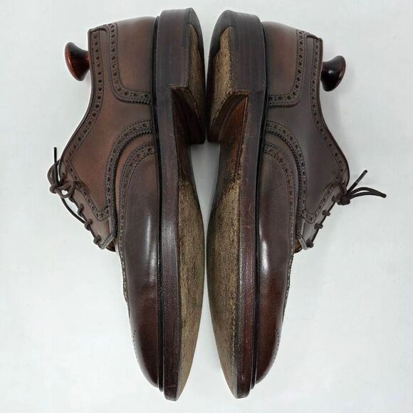 POLO RALPH LAUREN X CROCKETT & JONES MARLOW CIGAR SHELL CORDOVAN WINGTIPS 8.5 D - Picture 8 of 11